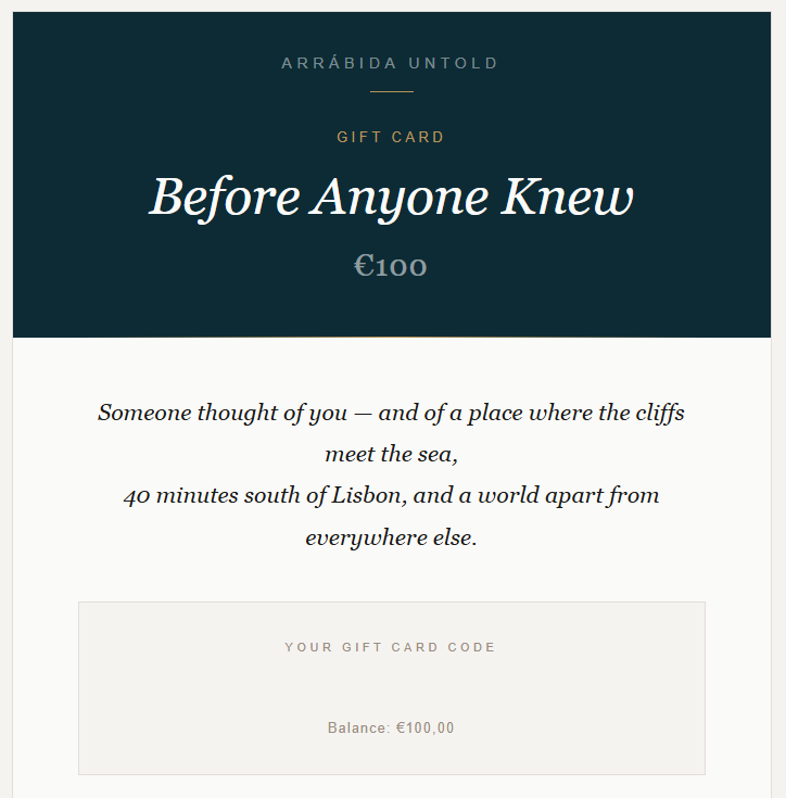 Arrábida Untold Gift Card