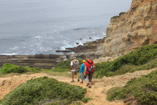 Guided hiking trail along limestone cliffs of Serra da Arrábida Natural Park